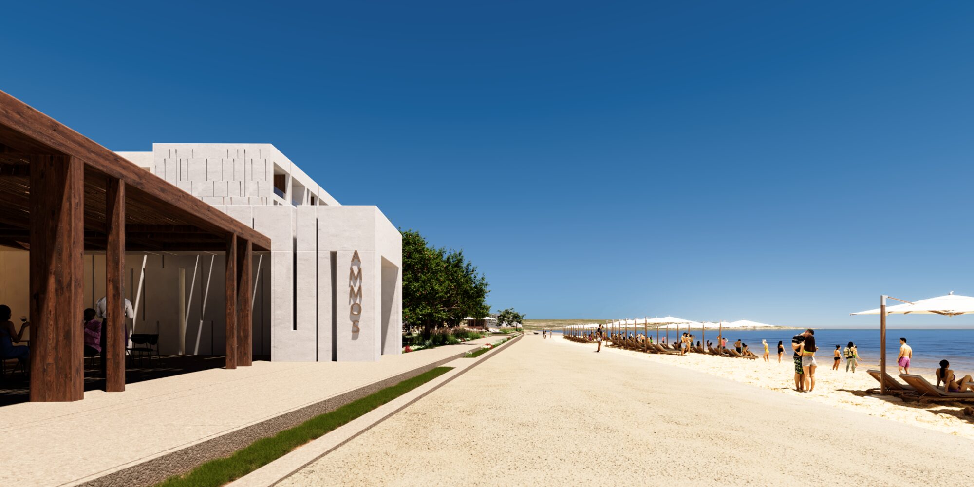 Tinos Beach Hotel — AMMOS beach bar on the shoreline